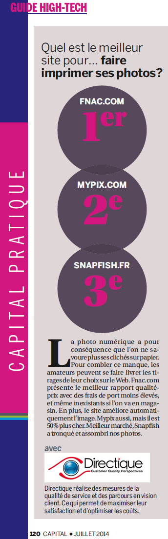 Capital Juillet 2014 - Quel est le meilleur site pour… faire imprimer ses photos?