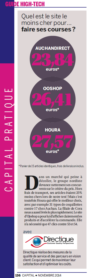 Capital Novembre 2014 - Quel est le site le moins cher pour… faire ses courses ?